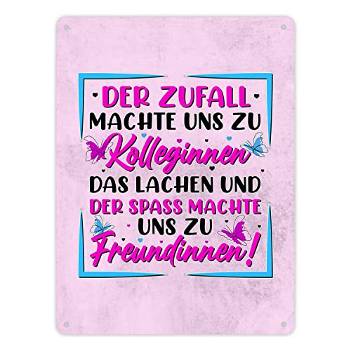 Der Zufall machte uns zu Kolleginnen Metallschild XL in 21x28 cm mit Spruch zum Thema Freundschaft perfekt zum Geburtstag oder Abschied schenken Freundin Schild Freundinnen von speecheese