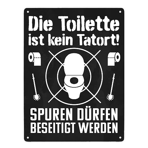 Die Toilette ist kein Tatort Spuren dürfen beseitigt werden Metallschild XXL in 28x38 cm lustiges Blechschild für die Toilette als witzige Geschenkidee für die erste Wohnung um das von speecheese