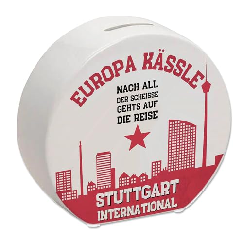 Europa-Kässle Stuttgart Europapokal Spardose mit Spruch Stuttgart International Bad Cannstatt Europa-Kässle für Stuttgart-Fans Kurve Fan-Gesang Motiv sparen Schwaben geizig von speecheese