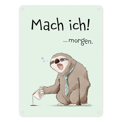 Faultier Metallschild in 15x20 cm mit Spruch Mach ich morgen Geschenk für Morgenmuffel Arbeitsplatz-Deko Witziger Faulpelz-Spruch Geburtstag Faultier Metallschild in 15x20 cm mit Spruch Mach ich morgen Geschenk für Morgenmuffel Arbeitsplatz-Deko Witziger Faulpelz-Spruch Geburtstag von speecheese