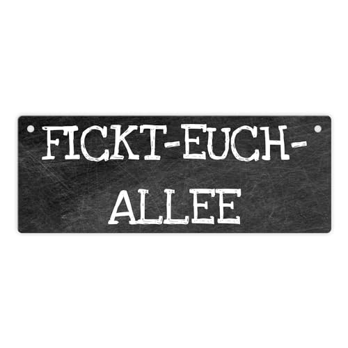 Fickt-Euch-Allee Metallschild das perfekte Türschild für die WG Türe Tür-Schild lustig Aluminiumschild neckisch Wohnung Deko Durcheinander Fickt euch Allee Großstadt lasst uns in von speecheese