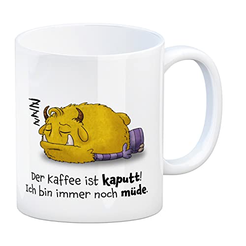 Freches Monster in gelb Kaffeebecher mit lustigem Spruch Der Kaffee ist kaputt! Ich bin immer noch müde. Tasse für Kollegen Freunde und Kinder im Büro oder Zuhause Freches Monster in gelb Kaffeebecher mit lustigem Spruch Der Kaffee ist kaputt! Ich bin immer noch müde. Tasse für Kollegen Freunde und Kinder im Büro oder Zuhause von speecheese