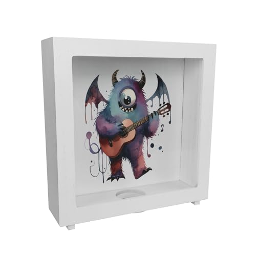 Freches Monster mit Gitarre Rahmen Spardose aus Holz Rockband Musikbegleiter Musikkreatur Musiker Spielfreude mit Gitarre Bunter Monster Sparspaß Freches Monster mit Gitarre Rahmen Spardose aus Holz Rockband Musikbegleiter Musikkreatur Musiker Spielfreude mit Gitarre Bunter Monster Sparspaß von speecheese