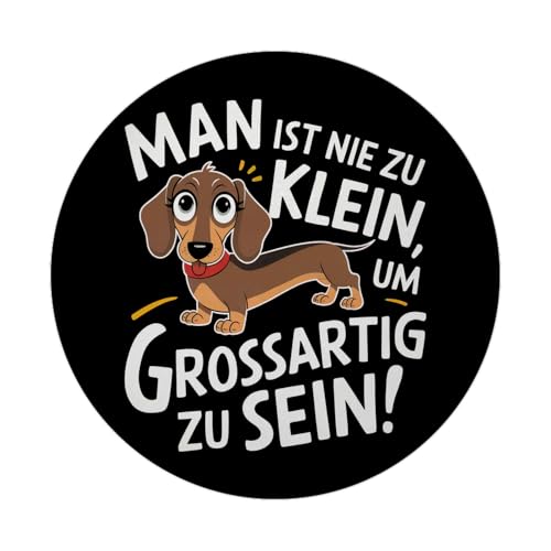 Fröhlicher Dackel - Großartig Sein Magnet mit Flaschenöffner Magnet mit Flaschenöffner im runden Design mit deutschem Text fröhlicher Dackel mit rotem Halsband auf schwarzem Fröhlicher Dackel - Großartig Sein Magnet mit Flaschenöffner Magnet mit Flaschenöffner im runden Design mit deutschem Text fröhlicher Dackel mit rotem Halsband auf schwarzem von speecheese
