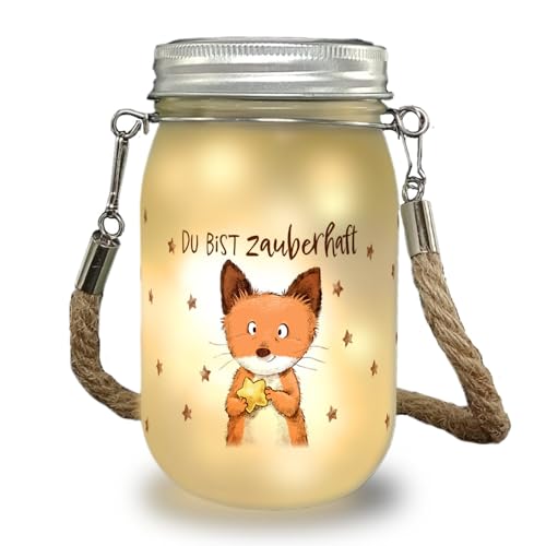 Fuchs Solarlicht mit Spruch Du bist zauberhaft ein niedliches Dekolicht für die Terrasse Einmachglas Motiv Glücksbringer Lampe Sterne Dekolampe Wunsch Zauberhaftes Nostalgisches von speecheese