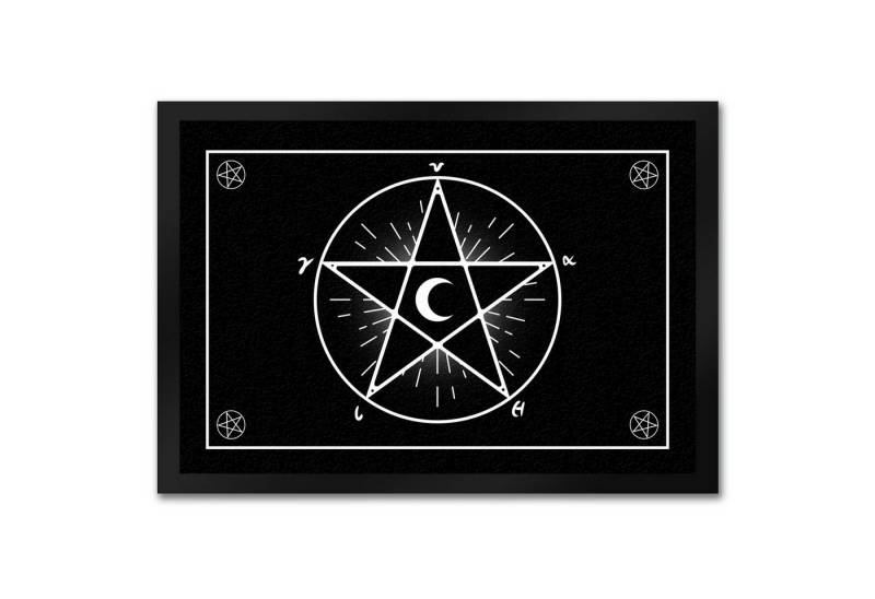 speecheese Fußmatte Fußmatte in 35x50 cm mit Pentagramm im coolen Halloween Design Weiß von speecheese
