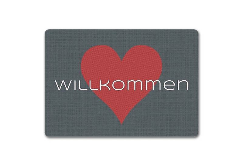 speecheese Fußmatte Fußmatte in 35x50 cm ohne Rand dunkelgrau mit Spruch und Symbol Herz von speecheese