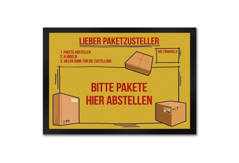 speecheese Fußmatte Lieber Paketzusteller Fußmatte mit Paket Motiv Postzusteller Tür von speecheese