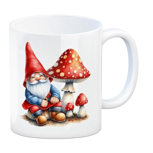 Gartenzwerg mit Fliegenpilz Kaffeebecher Lustige Zwergfigur Tasse im Garten-Design Rot-Weißer Pilz-Statue für Gartenliebhaber Gartenzwerg mit Fliegenpilz Kaffeebecher Lustige Zwergfigur Tasse im Garten-Design Rot-Weißer Pilz-Statue für Gartenliebhaber von speecheese