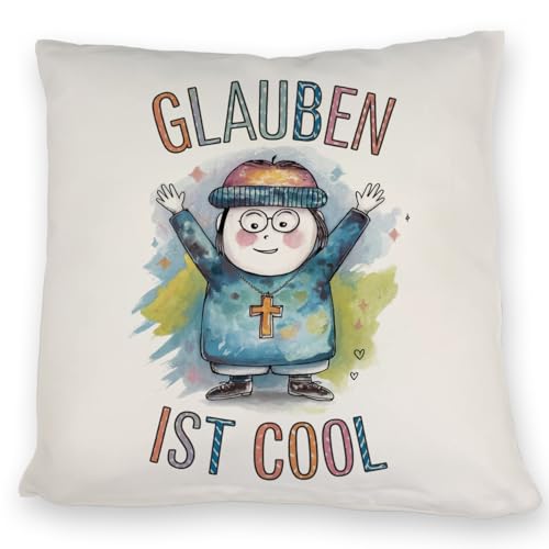 Glauben ist cool Kissen - christliches Motiv Lustiges SpruchKissen für Sofa oder Bett Glauben ist cool Kissen - christliches Motiv Lustiges SpruchKissen für Sofa oder Bett von speecheese