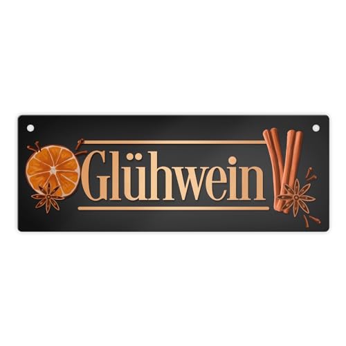 Glühwein Metallschild in grau Blechschild für den Glühweinstand Dekoration für Weihnachten Weihnachtsmarkt Weihnachtsschmuck Winter Advent von speecheese