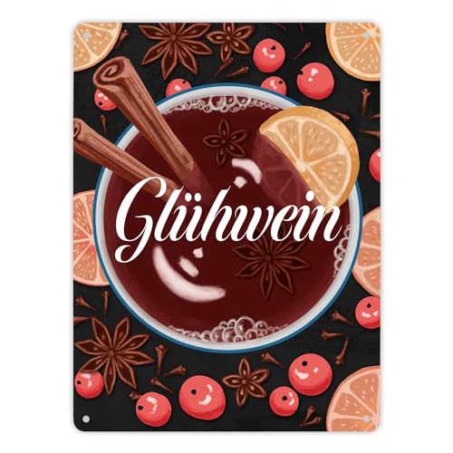 Glühwein mit Zutaten Motiv - dekoratives Metallschild XL in 21x28 cm für die Weihnachtszeit um Liebhabern von Glühwein ein Geschenk zu machen und die Küche oder den Glühweinstand Glühwein mit Zutaten Motiv - dekoratives Metallschild XL in 21x28 cm für die Weihnachtszeit um Liebhabern von Glühwein ein Geschenk zu machen und die Küche oder den Glühweinstand von speecheese
