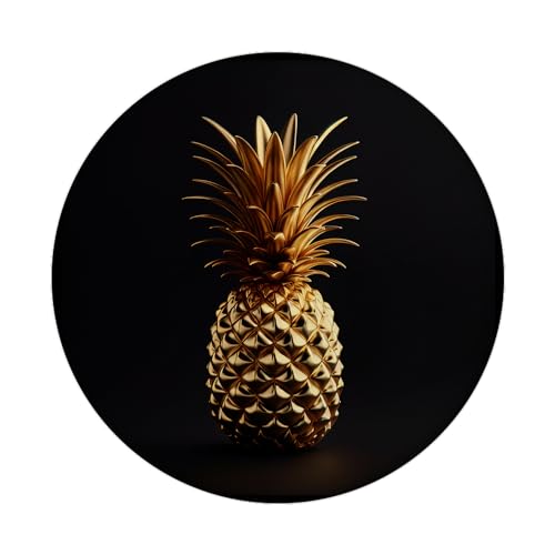 Goldene Ananas Magnet rund rund Goldene Ananas Exotisch Glänzende Frucht Edles Metallisch Tropisches Design Magnet rund von speecheese