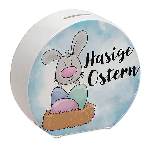 Hasige Ostern Spardose mit niedlichem Osterhasen als Sparhilfe für die schöne Frühlingszeit und alle, die Ostern lieben und Sich auf die Osterfeiertage freuen von speecheese