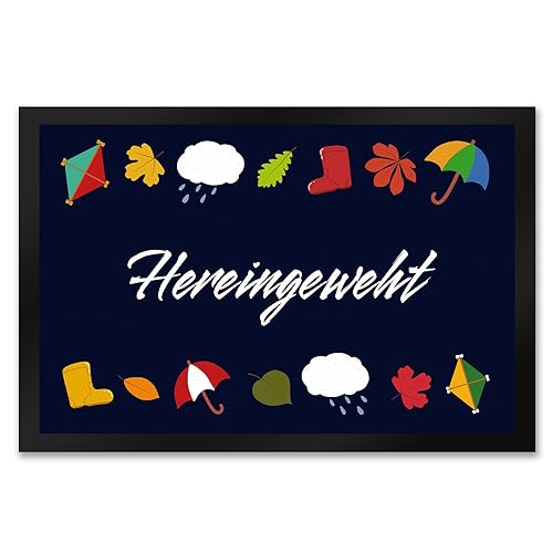 Hereingeweht Fußmatte XXL in 50x75 cm mit Herbst-Motiven für den Herbst als Geschenkidee zum Einzug für Freunde und Familie um die Wohnung schöner zu dekorieren von speecheese