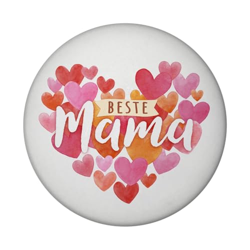 Herzen Magnet mit Flaschenöffner rund mit Spruch Beste Mama Perfektes Muttertagsgeschenk Herz voller Liebe für Mutter Symbol der Familie von speecheese