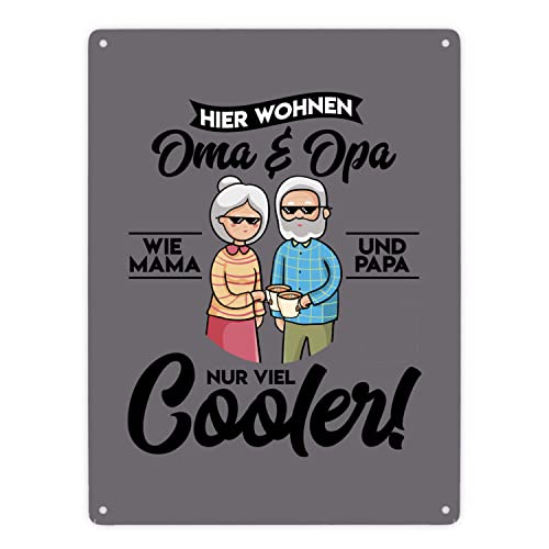 Hier wohnen Oma & Opa Metallschild XXL in 28x38 cm in grau für deine Großeltern Wie Mama und Papa nur viel cooler Cool Geburtstag Blechschild Rentner lustig Hier wohnen Oma & Opa Metallschild XXL in 28x38 cm in grau für deine Großeltern Wie Mama und Papa nur viel cooler Cool Geburtstag Blechschild Rentner lustig von speecheese