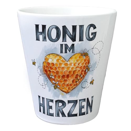 Honig im Herzen Blumentopf Herz Honigwaben Kreativer Pflanzentopf - lustiges Dekor Highlight Honig im Herzen Blumentopf Herz Honigwaben Kreativer Pflanzentopf - lustiges Dekor Highlight von speecheese