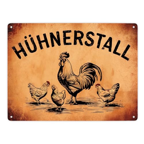 Hühnerstall Metallschild XXL in 28x38 cm mit Hahn und Hennen Vintage Illustration Rustikal Nostalgie Zuhause Selbstversorger Stall Garten Hühnerstall Metallschild XXL in 28x38 cm mit Hahn und Hennen Vintage Illustration Rustikal Nostalgie Zuhause Selbstversorger Stall Garten von speecheese