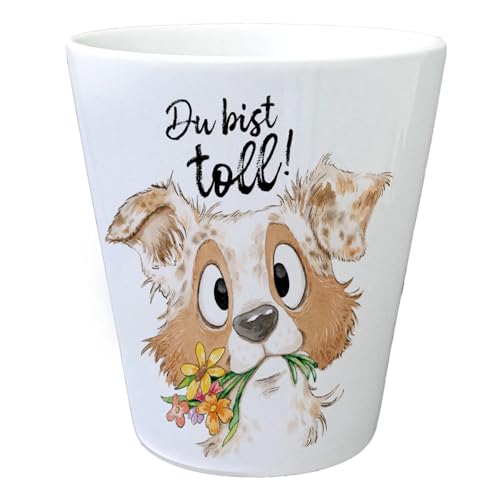 Hund Blumentopf mit Spruch Du bist toll Hundemensch Aussie-Liebhaber Blumen-Geschenk zum Geburtstag Besten Freund überraschen von speecheese