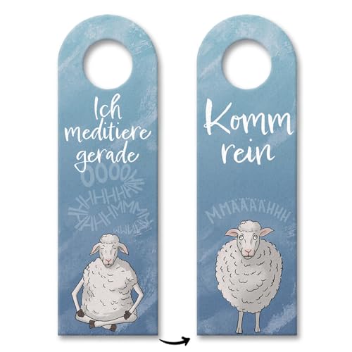 Ich meditiere gerade oder Komm rein Türhänger 3er Set mit lustigem Schaf ein lustiges Geschenk für eine Freundin auf dem Bauernhof die gerne meditiert und das Schaf als Ich meditiere gerade oder Komm rein Türhänger 3er Set mit lustigem Schaf ein lustiges Geschenk für eine Freundin auf dem Bauernhof die gerne meditiert und das Schaf als von speecheese