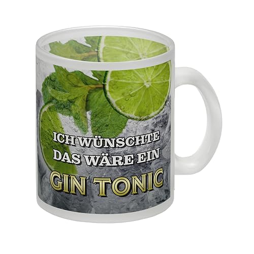 Ich wünschte das wäre ein Gin Tonic Glas Tasse mit Ginmotiv als lustige Geschenkidee für Gin Tonic-Liebhaber zum Geburtstag Glas Tasse Der Glas Tasse ist eine lustige Geschenkidee von speecheese