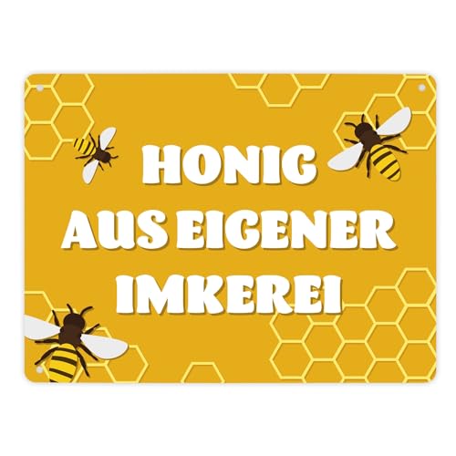 Imkerei Bienen Metallschild XL in 21x28 cm mit Spruch Honig aus eigener Imkerei Zweckmäßiges Imker-Zubehör für Bienenfreunde praktisch im Imkereigeschäft Selbstversorger Imkerei Bienen Metallschild XL in 21x28 cm mit Spruch Honig aus eigener Imkerei Zweckmäßiges Imker-Zubehör für Bienenfreunde praktisch im Imkereigeschäft Selbstversorger von speecheese