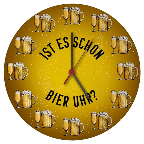 Ist es Schon Bier Uhr? Wanduhr witzige Uhr für Bars Kneipen und WG's für Studenten die gerne Trinken als Geschenkidee für Bierliebhaber und Säufer von speecheese