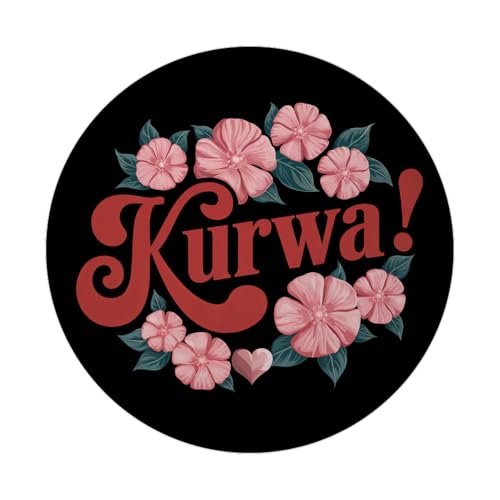 KURWA Blumensprache Magnet mit Flaschenöffner rund Auffälliges Design mit roter Blumensprache auf schwarzem Hintergrund - runder Magnet mit Flaschenöffner der Statement schafft KURWA Blumensprache Magnet mit Flaschenöffner rund Auffälliges Design mit roter Blumensprache auf schwarzem Hintergrund - runder Magnet mit Flaschenöffner der Statement schafft von speecheese