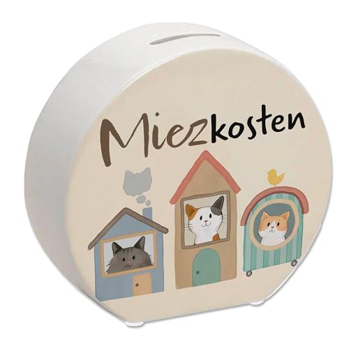 Katzen Spardose mit Spruch Miezkosten Für Katzenmensch Sparen leichtgemacht im Miezhaus Glückskatze Design Ideal für Haustierfans Mieten miete von speecheese