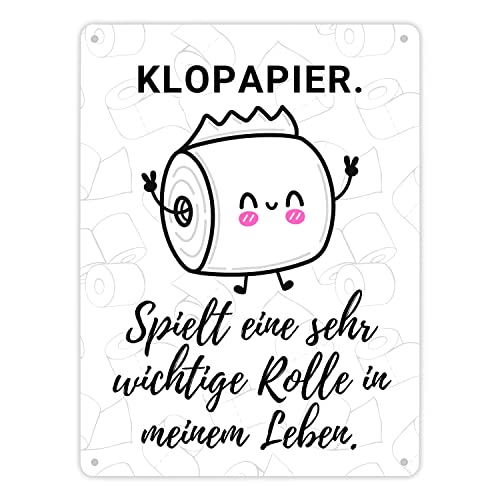 Klopapier Metallschild XL in 21x28 cm Eine sehr wichtige Rolle in meinem Leben ein lustiges Blechschild für dein Gäste WC Toilette Humor Witze von speecheese