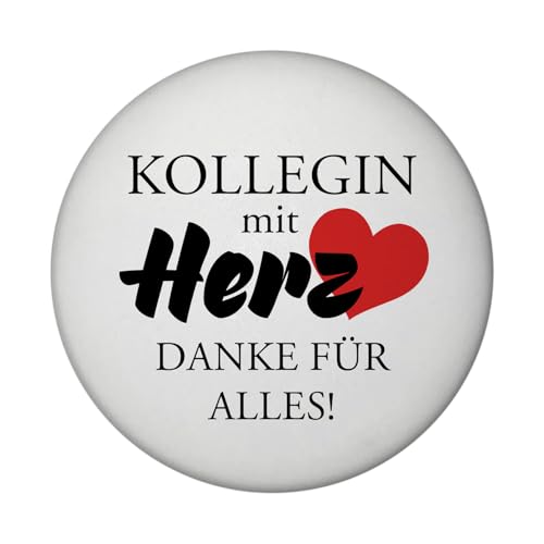 Kollegin mit Herz Danke für Alles! Magnet rund mit Flaschenöffner rund als Dankeschön für Kolleginnen zum Abschied als Erinnerung an die gemeinsame Arbeitszeit als Kollegen von speecheese