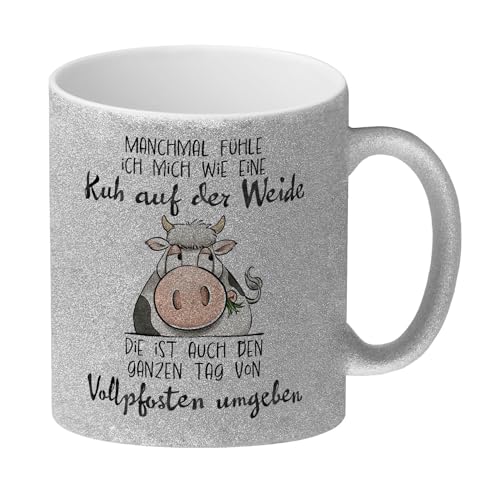 Kuh Glitzer-Kaffeebecher mit Spruch Von Vollpfosten umgeben wie eine Kuh Ideal fürs Büro Arbeit Perfekte Tasse für genervte Kollegen Witziger Schreibtisch Hingucker Kuh Glitzer-Kaffeebecher mit Spruch Von Vollpfosten umgeben wie eine Kuh Ideal fürs Büro Arbeit Perfekte Tasse für genervte Kollegen Witziger Schreibtisch Hingucker von speecheese