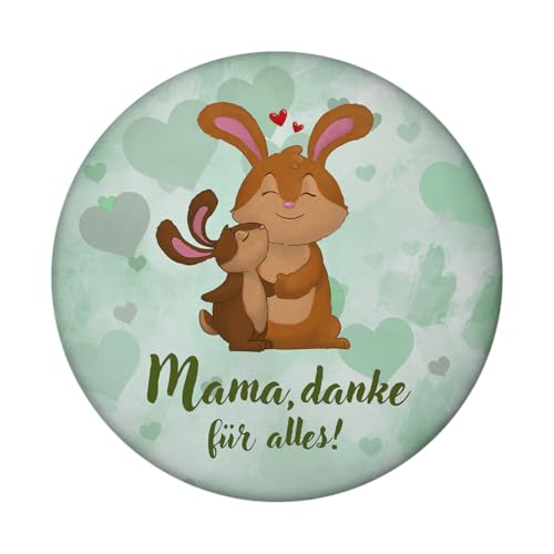 Mama, Danke für Alles Magnet rund mit Flaschenöffner rund mit niedlichem Hase Dekoration für Kühlschrank und als kleines Dankeschön an die Beste Mutti zu Muttertag von der Familie von speecheese