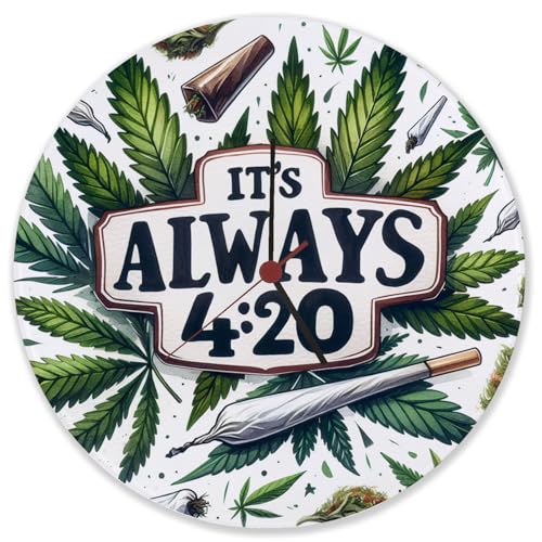 Marihuana Kiffer Wanduhr aus Glas mit Spruch Its Always 4:20 Die perfekte Cannabis-Uhrzeit für Entspannung Marihuana Kiffer Wanduhr aus Glas mit Spruch Its Always 4:20 Die perfekte Cannabis-Uhrzeit für Entspannung von speecheese