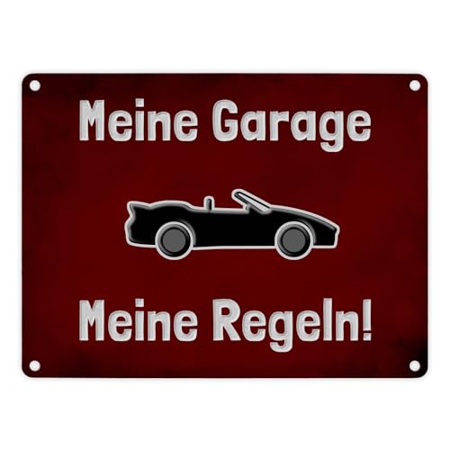 Meine Garage Meine Regeln! Metallschild in 15x20 cm mit Cabrio und rotem Hintergrund für Cabrio-Besitzer Warnschild Garagen-Aluminiumschild Warnung Hinweisschild Garagenbesitzer Meine Garage Meine Regeln! Metallschild in 15x20 cm mit Cabrio und rotem Hintergrund für Cabrio-Besitzer Warnschild Garagen-Aluminiumschild Warnung Hinweisschild Garagenbesitzer von speecheese