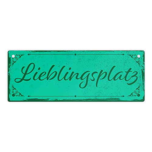 Metallschild mit schönem Design - Lieblingsplatz im rustikalen Stil in Grün Für den Lieblingsort im Garten oder der Terrasse wo du am besten entspannen kannst oder einfach als Metallschild mit schönem Design - Lieblingsplatz im rustikalen Stil in Grün Für den Lieblingsort im Garten oder der Terrasse wo du am besten entspannen kannst oder einfach als von speecheese