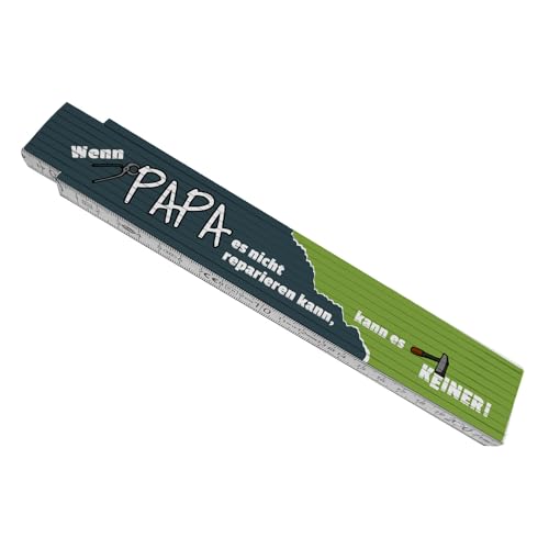 Meterstab aus Holz mit Spruch: Wenn Papa es nicht reparieren kann, kann es keiner! Vatertag Geschenk Zollstock Metermaß Gliedermaßstab Herrentag Handwerker Baustelle Werkstatt Meterstab aus Holz mit Spruch: Wenn Papa es nicht reparieren kann, kann es keiner! Vatertag Geschenk Zollstock Metermaß Gliedermaßstab Herrentag Handwerker Baustelle Werkstatt von speecheese