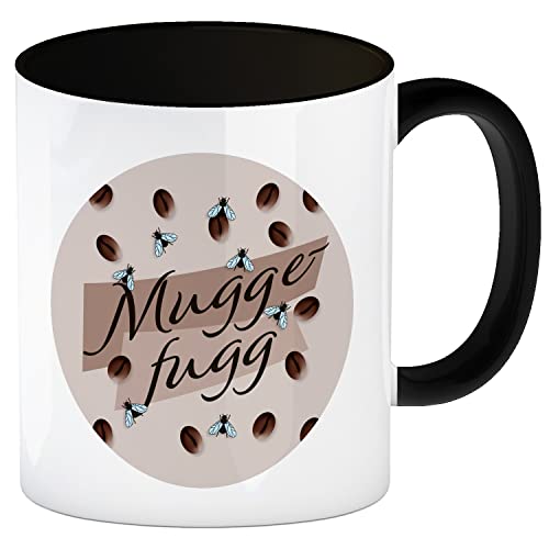 Muggefugg Malzkaffee Kaffeebecher in schwarz mit Kaffeebohnen und Fliegen braun als Geschenk für Liebhaber von dünnem Kaffee oder Kinderkaffee ohne Koffein als lustiger Gag beim Muggefugg Malzkaffee Kaffeebecher in schwarz mit Kaffeebohnen und Fliegen braun als Geschenk für Liebhaber von dünnem Kaffee oder Kinderkaffee ohne Koffein als lustiger Gag beim von speecheese