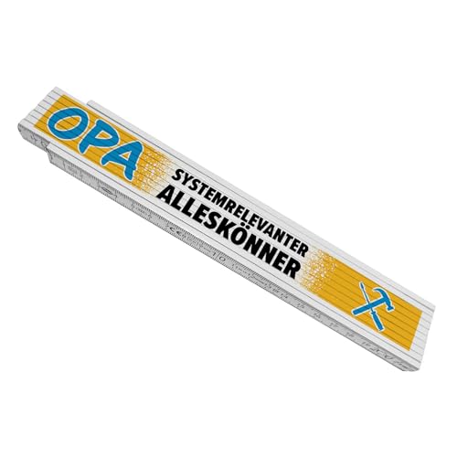 Opa systemrelevanter Alleskönner witziger Meterstab aus Holz lustiger Zollstock als Geschenk für Opa Großvater der immer alles reparieren kann und einfach ein Alleskönner ist von speecheese