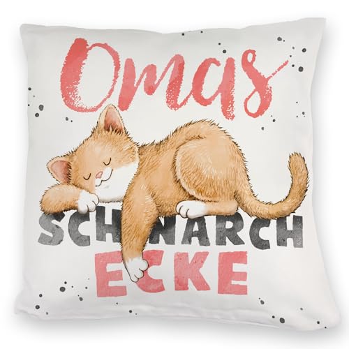 Orange Katze Kuschelkissen mit Spruch Omas Schnarchecke EIN bequemes DekoKuschelkissen für die Couch KuschelKuschelkissen Katzenmotiv Katzenliebhaber Schlafende Katze Katzenmensch von speecheese