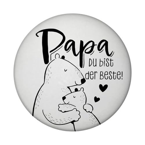 Papa Bär Geschenk Magnet rund mit Flaschenöffner rund mit Spruch Papa du bist der Beste Vatertag Liebesbote Romantik Familie Zeige Liebe am Valentinstag von speecheese