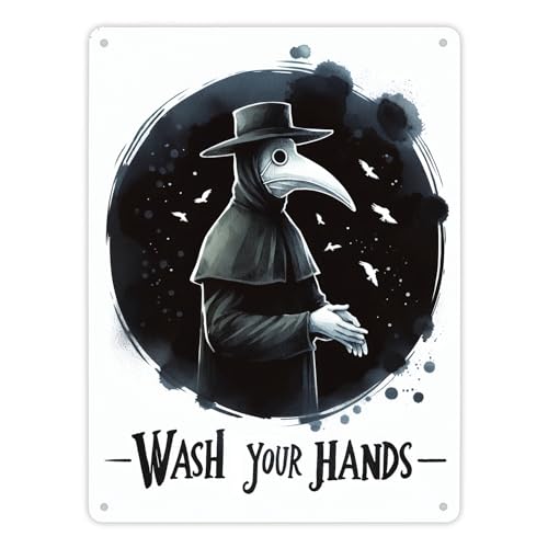 Pestdoktor Toilettenschild Metallschild XL in 21x28 cm mit Spruch Wash your hands Aussagekräftig im Badezimmer Pest-Doktor auf dunklem Hintergrund für mehr Hygiene Pestdoktor Toilettenschild Metallschild XL in 21x28 cm mit Spruch Wash your hands Aussagekräftig im Badezimmer Pest-Doktor auf dunklem Hintergrund für mehr Hygiene von speecheese