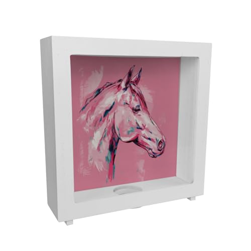 Pferdekopf im Aquarellstil Rahmen Spardose aus Holz - Kunstvolle Sparbüchse für Pferdeliebhaber Ausdruck des künstlerischen Designs durch rosa Pinselstriche auf friedlichem Pferdekopf im Aquarellstil Rahmen Spardose aus Holz - Kunstvolle Sparbüchse für Pferdeliebhaber Ausdruck des künstlerischen Designs durch rosa Pinselstriche auf friedlichem von speecheese
