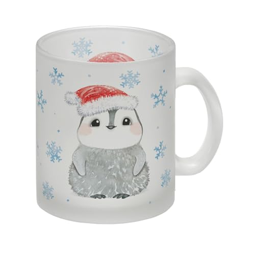 Pinguin mit Weihnachtsmütze Glas Tasse Glas Tasse Zipfelmütze Tasse Kinder Eis Kaffeetasse von speecheese