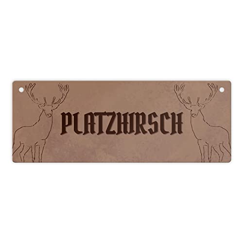 Platzhirsch Metallschild XL Lass die Menschen wissen dass du der Platzhirsch bist und hol dir jetzt dieses einzigartige Schild. Auch als Geschenk für Jäger ist das Schild perfekte von speecheese