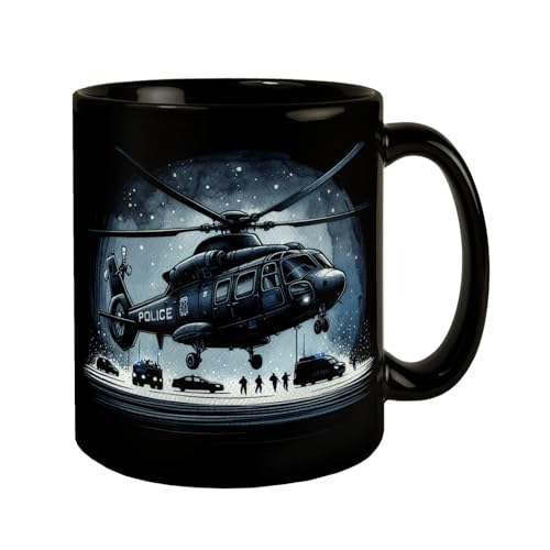 Polizeihubschrauber Tasse in Schwarz Polizei Hubschrauber Einsatz Fluggerät für Sicherheit Notfall Überwachung Tasse Ideal für Polizei-Begeisterte Polizeihubschrauber Tasse in Schwarz Polizei Hubschrauber Einsatz Fluggerät für Sicherheit Notfall Überwachung Tasse Ideal für Polizei-Begeisterte von speecheese