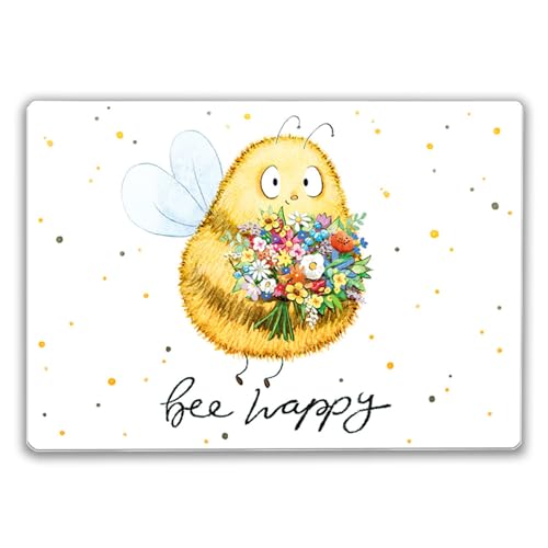 Pummel Biene Schneidebrett Glas mit Spruch Bee happy Hummel Frühlingsdesign Glückliche Blumen Gezeichnet Küchenhelfer Vesperbrett Pummel Biene Schneidebrett Glas mit Spruch Bee happy Hummel Frühlingsdesign Glückliche Blumen Gezeichnet Küchenhelfer Vesperbrett von speecheese