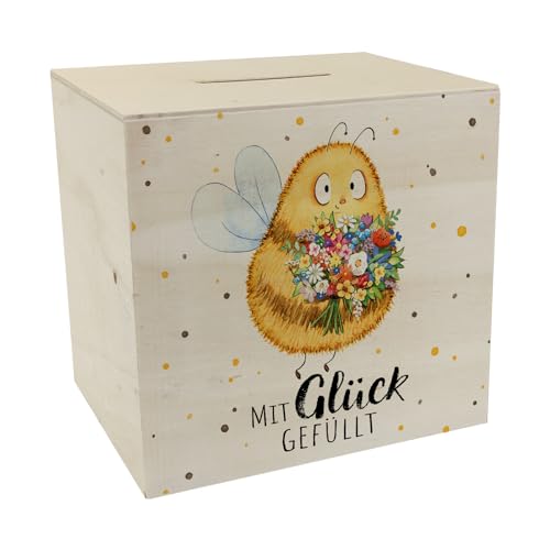 Pummel Biene Spardose aus Holz mit Spruch Mit Glück gefüllt Frühlingszauber Hummel-Design Glückliche Blumen-Deko sparen Weltspartag Urlaubsgeld Pummel Biene Spardose aus Holz mit Spruch Mit Glück gefüllt Frühlingszauber Hummel-Design Glückliche Blumen-Deko sparen Weltspartag Urlaubsgeld von speecheese
