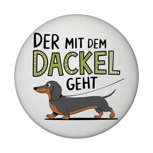 Pummeliger Dackel - Der mit dem Dackel Magnet mit Flaschenöffner Runder Magnet mit Flaschenöffner mit verspielter Vektorillustration eines Dackels an der Leine beim Spazieren Pummeliger Dackel - Der mit dem Dackel Magnet mit Flaschenöffner Runder Magnet mit Flaschenöffner mit verspielter Vektorillustration eines Dackels an der Leine beim Spazieren von speecheese